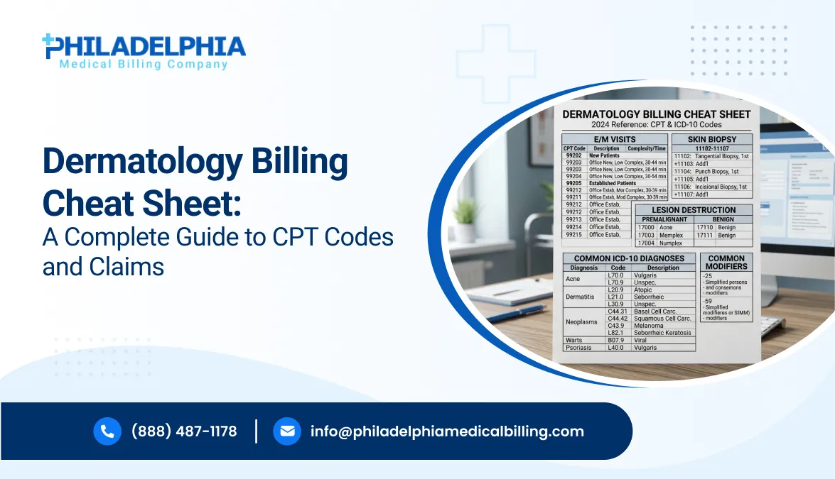 Dermatology Billing Cheat Sheet: A Complete Guide to CPT Codes and Claims